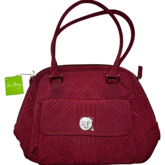 NEW Vera Bradley Raisin Matching Set Turn Lock Satchel Purse Trifold Wallet Gift - Picture 2 of 16